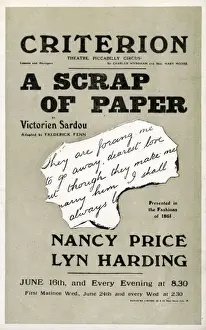 Nancy Prints: A Scrap of Paper, Criterion Theatre, Piccadilly Circus, Lond