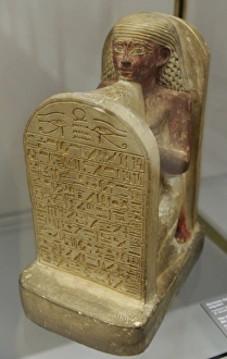 Amenhotep Gallery: Scribe Amenophis worshipping the Sun-God. Egypt