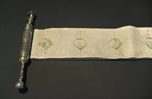 Images Dated 4th January 2014: Scroll of Esther with miniature illustrations by the scribe