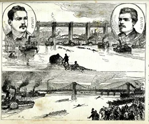 Sculling championship won by Edward Hanlan, River Tyne