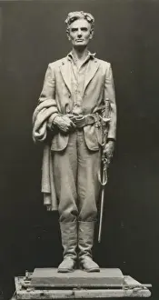 Sculpture of Abraham Lincoln, full-length, standing, facing