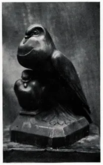 Manner Prints: A Sculpture of two birds with puffed chests