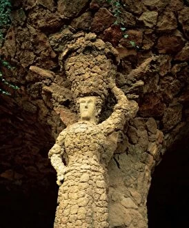 Modernism Collection: Sculpture of the Laundress. Park Guell. By Antoni Gaudi (185