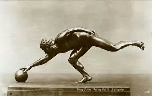 Stretching Collection: Sculpture of a male ball player by Georg Mattes