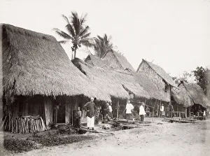 Malay Prints: SE Asia, probably Malay peninsula, traditional houses