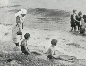 Littlehampton Prints: Sea bathing at Millfield Seaside Home, Littlehampton, Sussex
