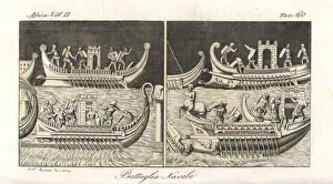 Carthaginian Prints: Sea battle between Roman and Carthaginian warships