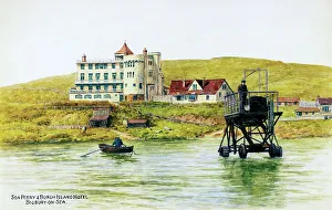 Sea Ferry and Burgh Island Hotel, Bigbury on Sea, South Devo