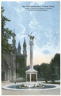 Salt Prints: Sea Gull Monument, Temple Block, Salt Lake City, Utah, USA