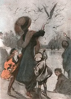 Gulls Prints: The Sea-gulls Christmas Dinner by Claude Shepperson