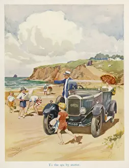 New Images August 2021 Prints: TO THE SEA BY MOTOR 1929