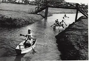 Guiana Prints: Sea scouts boating, British Guyana, South America