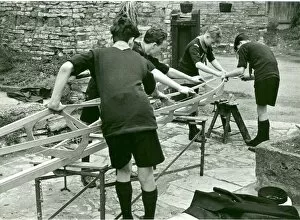 Images Dated 23rd January 2012: Sea Scouts building a kayak