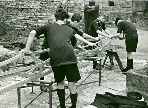 Images Dated 23rd January 2012: Sea Scouts building a kayak