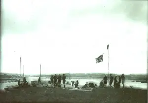 Flag Pole Prints: Sea Scouts coming ashore