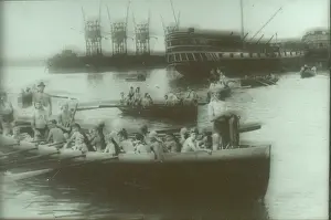 Sea Scouts with HMS Victory, Portsmouth harbour
