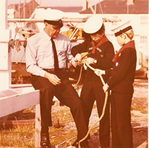 Images Dated 23rd January 2012: Sea Scouts practising their knotting skills