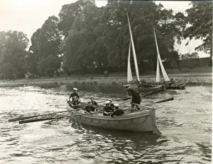 Sea Scouts rowing a whaler