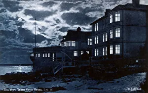Moonlight Gallery: Sea View Yacht Club House at night, Isle of Wight