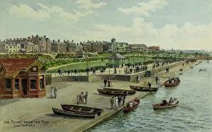 Lancs Prints: Sea Front viewed from the pier, Southport, Lancashire