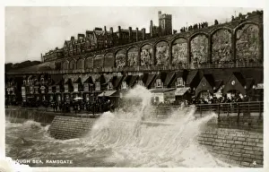 Seafront in Rough Sea, Ramsgate, Kent