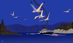 Journeys Prints: Seagulls Following Ship Date: 1917