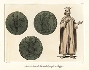 Effigy Prints: Seals and statue of Louis VI, King of France