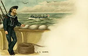 Nearby Prints: Seaman aboard ship