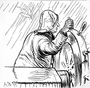 Images Dated 15th December 2004: Seaman at the Ships Wheel, Atlantic, 1870