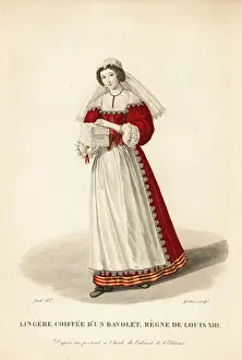 Frill Prints: Seamstress in Bavolet, reign of Louis XIII, 1610-1643