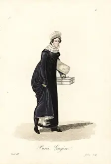 Tradeswomenofparis Prints: Seamstress, Paris, early 19th century, in lace