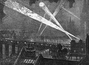 Search Prints: Searchlights in London 1914, by Joseph Pennell