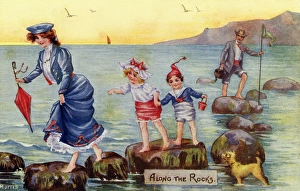 Along Gallery: Seashore. Walking on the rocks