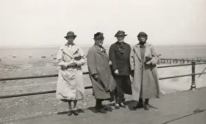 Railing Prints: Seaside Holiday - Candid photograph - Four elderly ladies