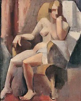 Mainie Prints: Seated Female Nude