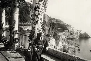 Convent Collection: Seated monk, Capuchin Convent, Amalfi, Italy