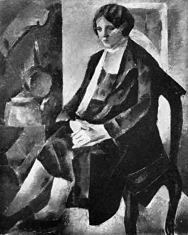 Nicholson Prints: Seated Woman