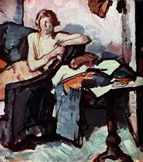 Casually Prints: Seated Woman in Living Room