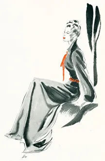 Portraying Prints: Seated Woman With Red Tie