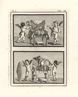 Antiquitiesofherculaneum Gallery: Two seats for Venus and Mars found in Resina in 1748