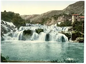 Sebenico Prints: Sebenico, lower falls of the Kerka, Dalmatia, Austro-Hungary