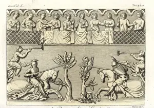 Second bas-relief of a 12th century sarcophagus