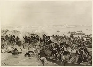 Positions Prints: Second Battle of Abukir : 5000 newly-landed British troops under Abercromby drive 2000 French from their positions