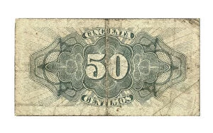 Stamps Collection: Second Spanish Republic. Reverse of a 50 cents