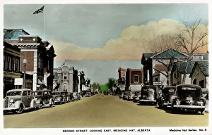 Parking Prints: Second Street, Looking East, Medicine Hat, Alberta, Canada