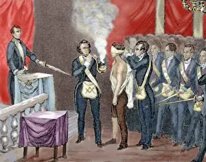 Secret Societies (nineteenth century). Initiation ceremony o