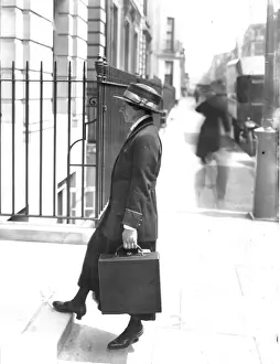 London Prints: Secretary carrying a typewriter