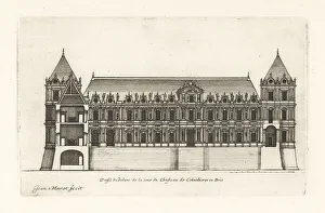 Blueprint Prints: Section of the courtyard of the Chateau de Colombieres, Brie