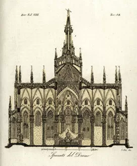 Images Dated 6th December 2019: Section through Milan Cathedral, 14th century