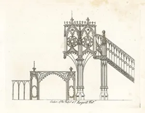 Antiquary Prints: Section of the pulpit at St. Margaret's, Westminster Abbey
